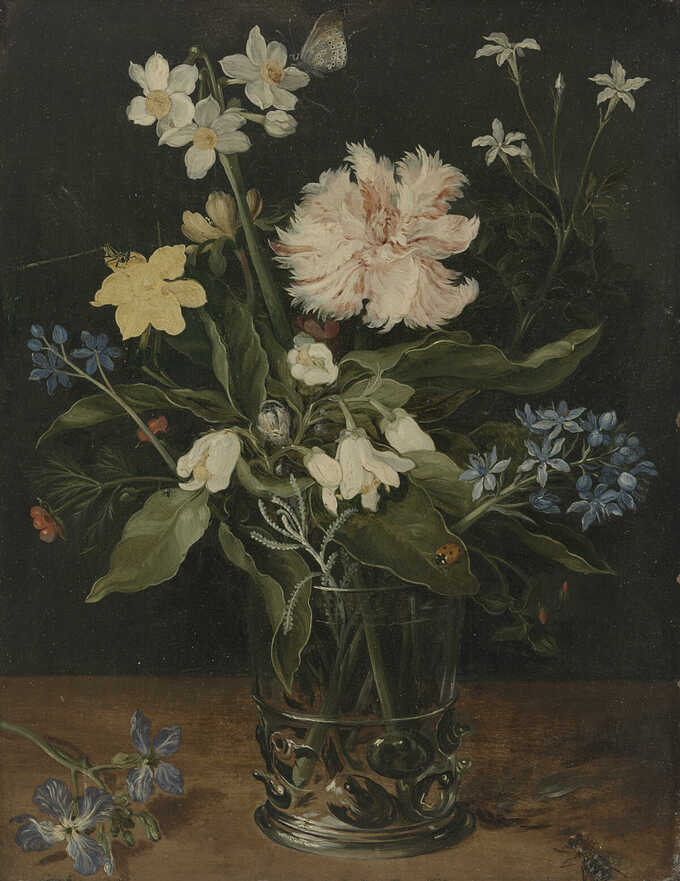 Jan Brueghel (I) : Nature morte aux fleurs dans un verre