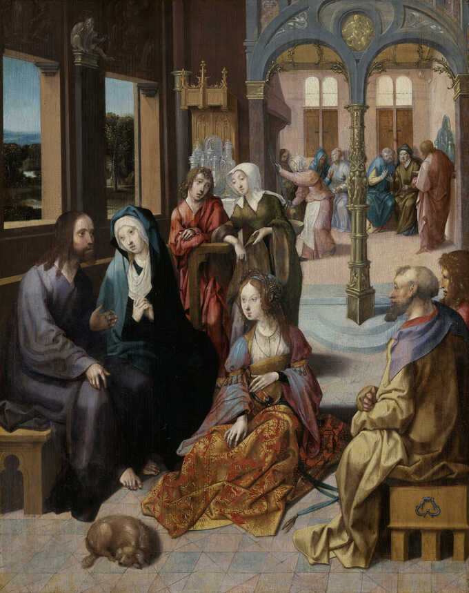 Cornelis Engebrechtsz : Deuxième visite du Christ à la maison de Marie et Marthe