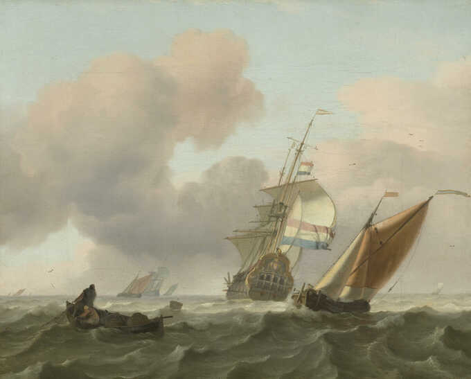 Ludolf Bakhuysen : Mer agitée avec des navires
