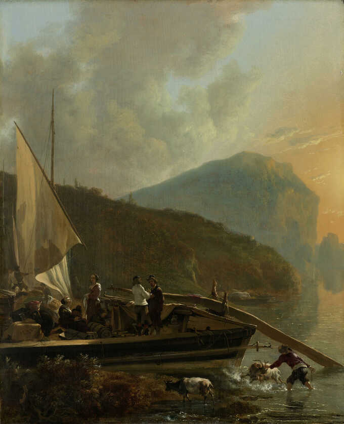 Adam Pijnacker : Paysage de rivière à l'italienne