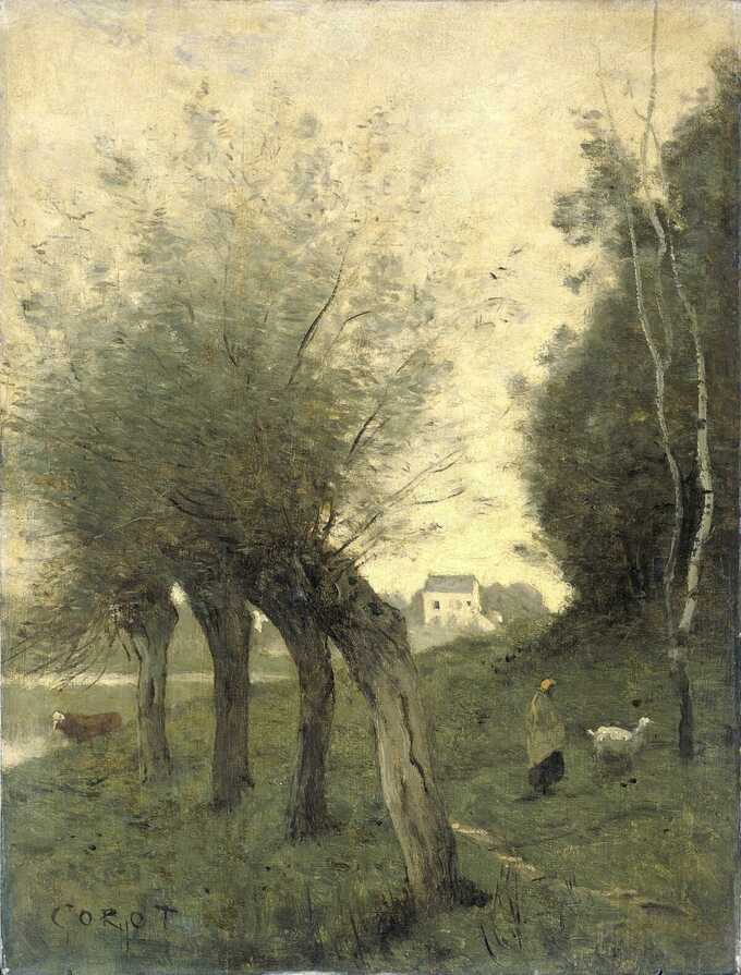 Camille Corot : Paysage avec des saules têtards