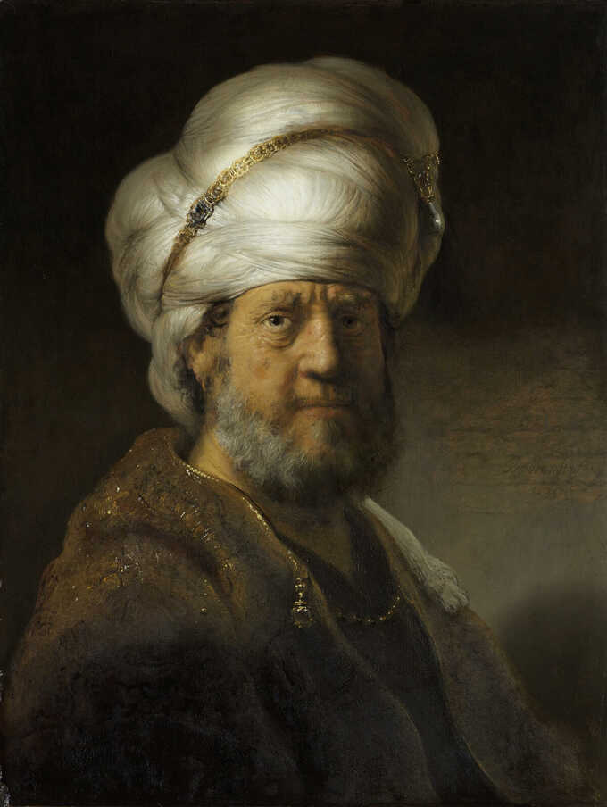 Rembrandt van Rijn : Homme en vêtements orientaux