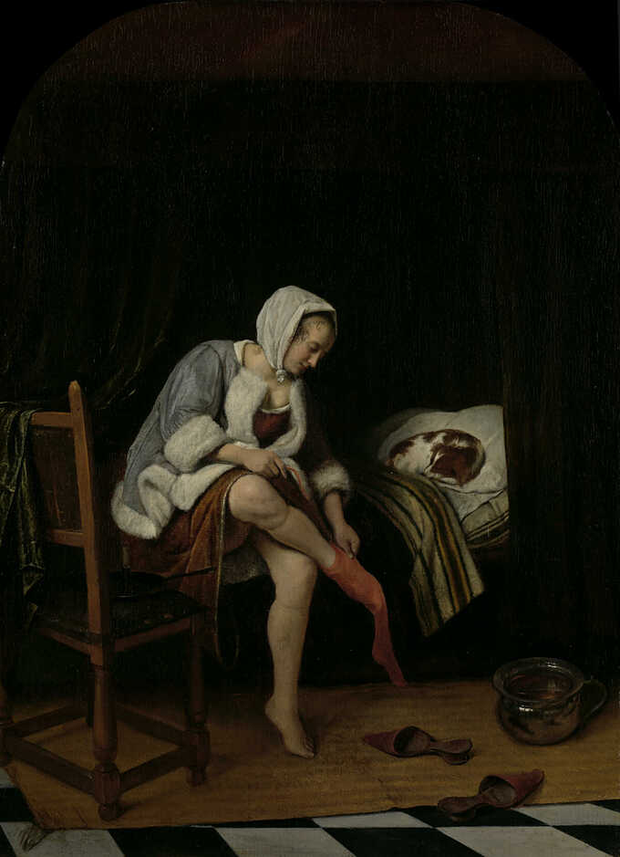 Jan Havicksz. Steen : Femme à sa toilette