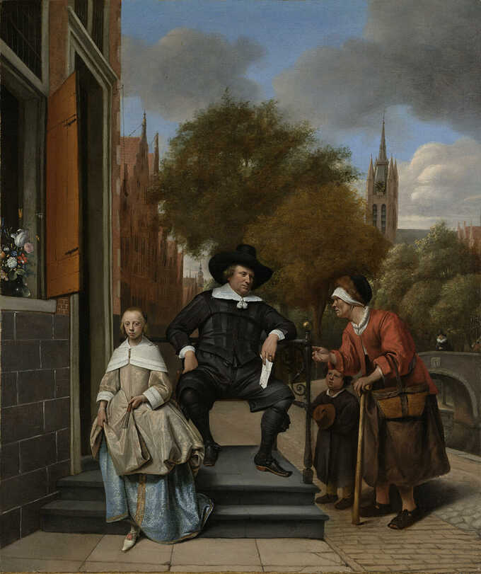 Jan Havicksz. Steen : Adolf et Catharina Croeser, dits « le bourgmestre de Delft et sa fille »