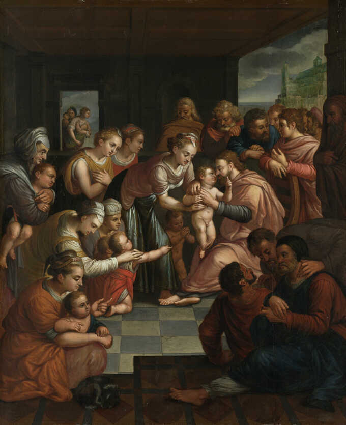 anonymous : Christ bénissant les enfants