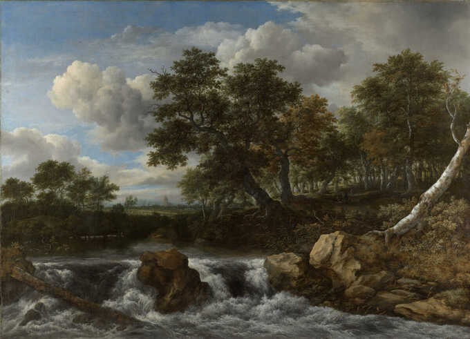 Jacob Isaacksz van Ruisdael : Paysage avec cascade