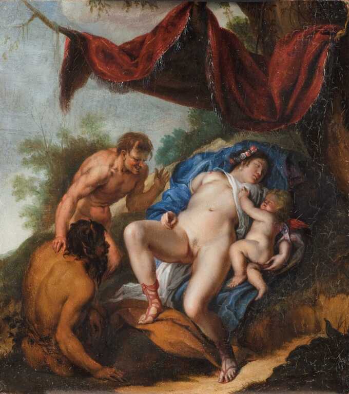 Rubens, Peter Paul : Vénus endormie avec Cupidon regardée par des satyres