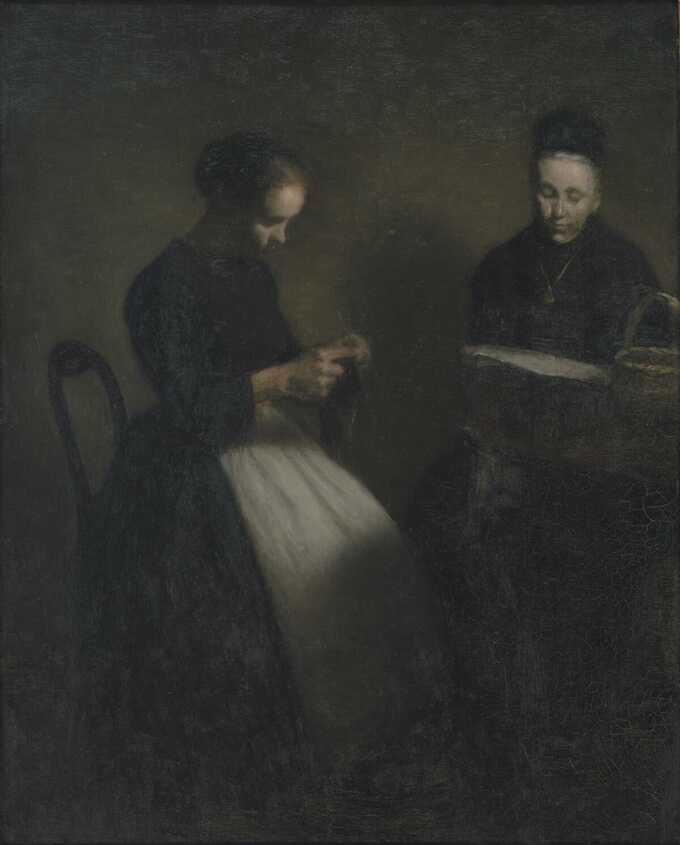 Hammershøi, Vilhelm : Soirée au Salon. La mère et la femme de l'artiste