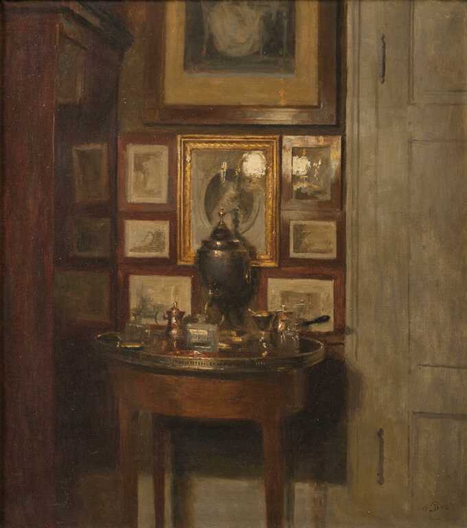 Ilsted, Peter : Intérieur avec un samovar. Soir