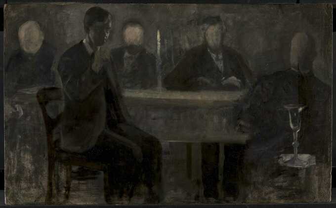 Hammershøi, Vilhelm : Cinq portraits. Étude pour la peinture à la Thielska Galleriet, Stockholm