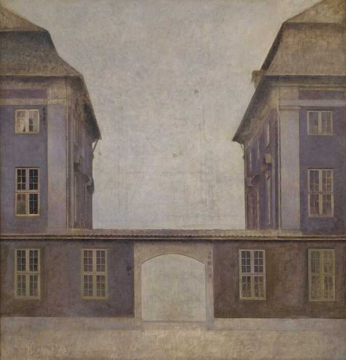 Hammershøi, Vilhelm : Les bâtiments de la Compagnie asiatique, vus de la rue Sainte-Anne, Copenhague