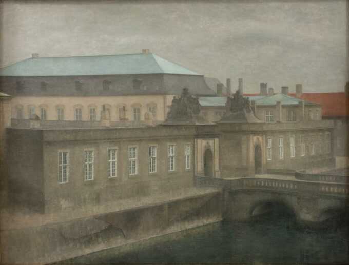 Hammershøi, Vilhelm : Vue du palais de Christiansborg. Fin de l'automne