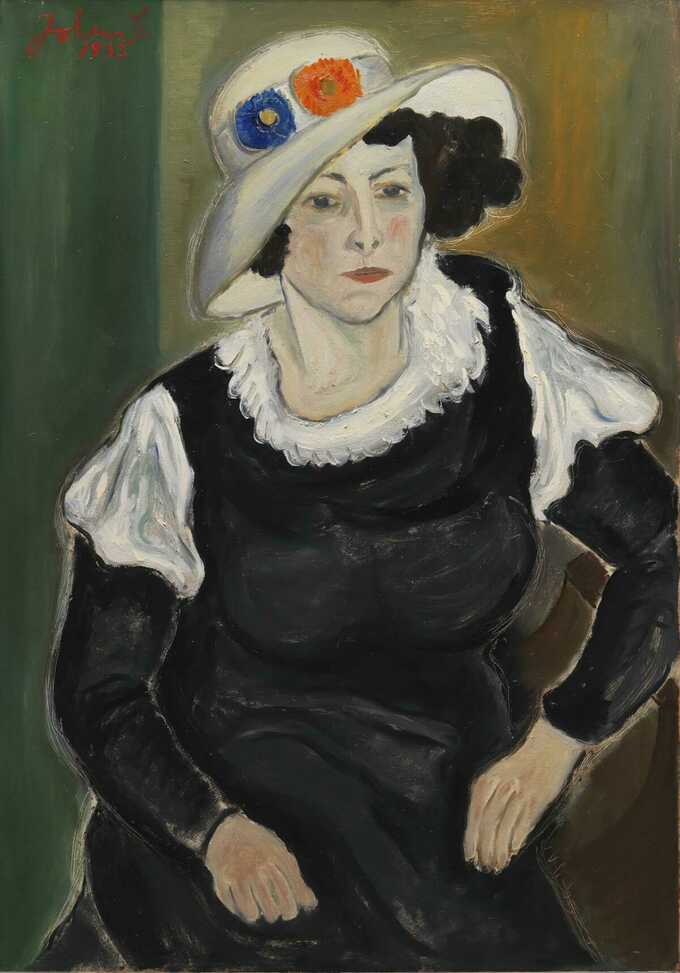 Christensen, John : Une dame portant un chapeau. La femme de l'artiste, Dagny Marie Christensen