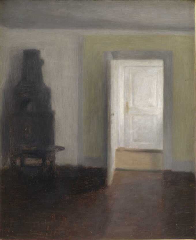 Hammershøi, Vilhelm : Intérieur. Un vieux poêle