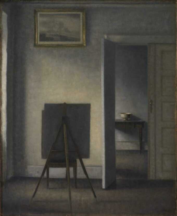 Hammershøi, Vilhelm : Intérieur avec chevalet d'artiste