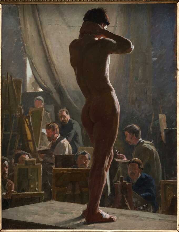 Tuxen, Laurits : Nu masculin dans l'atelier de Bonnat