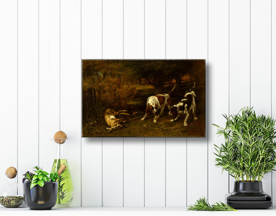 Gustave Courbet : Chiens de chasse avec lièvre mort