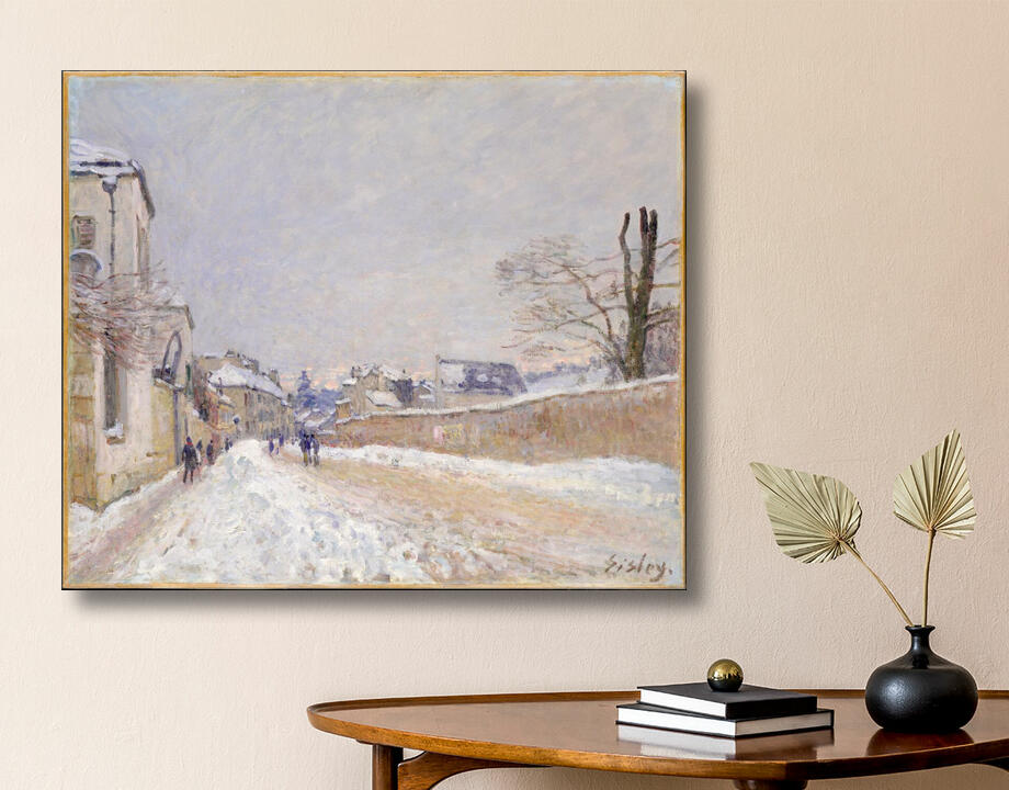 Alfred Sisley : Rue Eugène Moussoir at Moret: Winter
