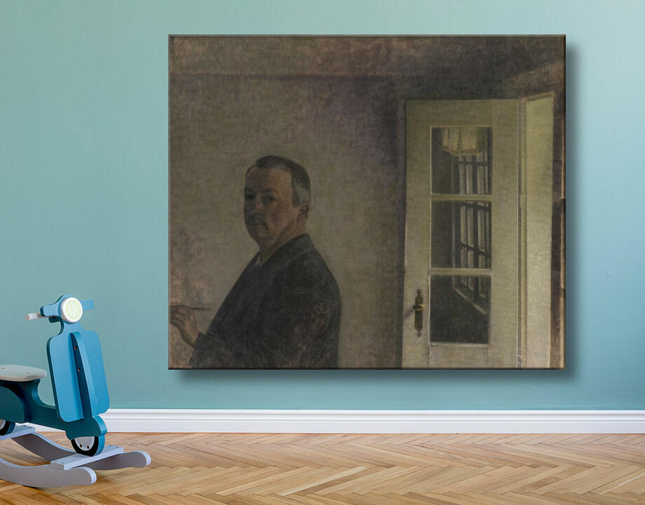 Hammershøi, Vilhelm : Autoportrait. Le Cottage Spurveskjul à Sorgenfri, au nord de Copenhague