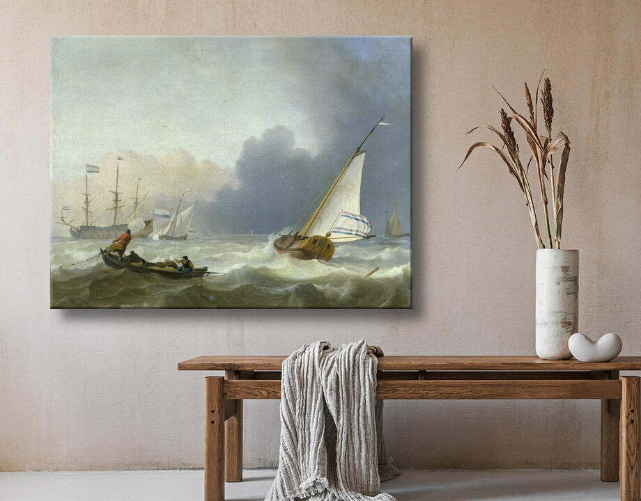Ludolf Bakhuysen : Mer agitée avec un yacht hollandais