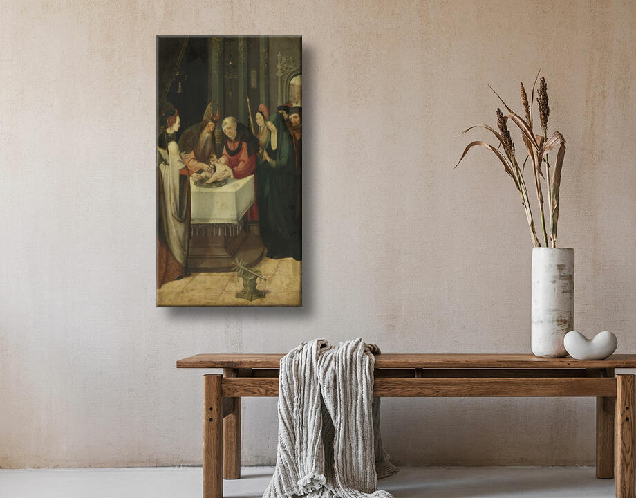 Pseudo Jan Wellens de Cock : La circoncision du Christ, aile gauche d'un retable, au verso est la Vierge d'une scène de l'Annonciation