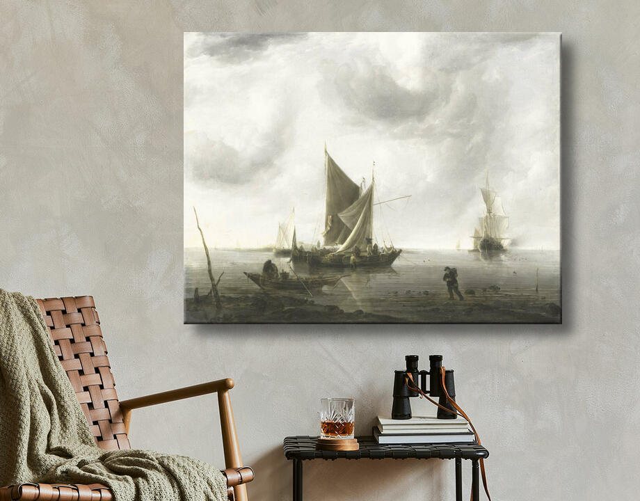Jan van de Cappelle : Navires à l'ancre sur une mer calme
