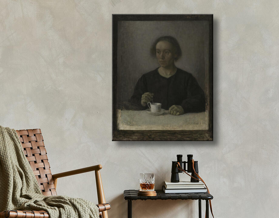 Hammershøi, Vilhelm : Ida Hammershøi, la femme de l'artiste, avec une tasse de thé