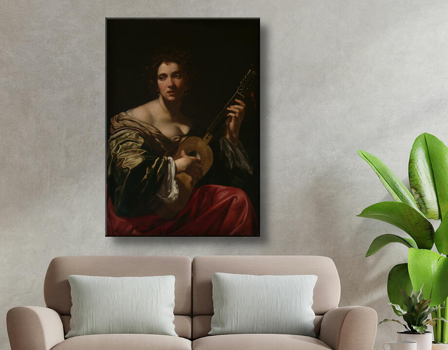 Simon Vouet : Femme jouant de la guitare