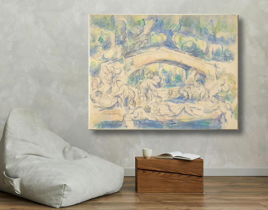 Paul Cézanne : Baigneurs sous un pont (recto) ; Étude d'après l'Ecorché de Houdon (verso)