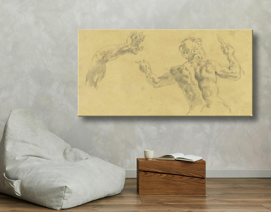 Eugène Delacroix : Croquis d'un bras et d'un homme vus de dos