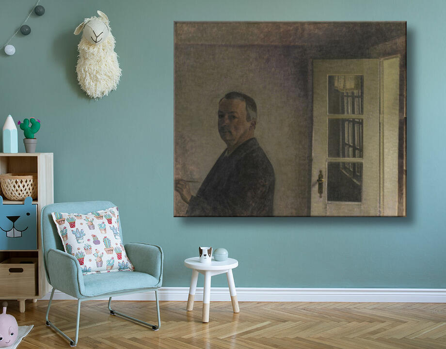 Hammershøi, Vilhelm : Autoportrait. Le Cottage Spurveskjul à Sorgenfri, au nord de Copenhague