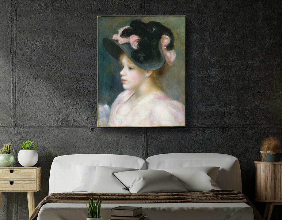 Auguste Renoir : Jeune fille au chapeau rose et noir