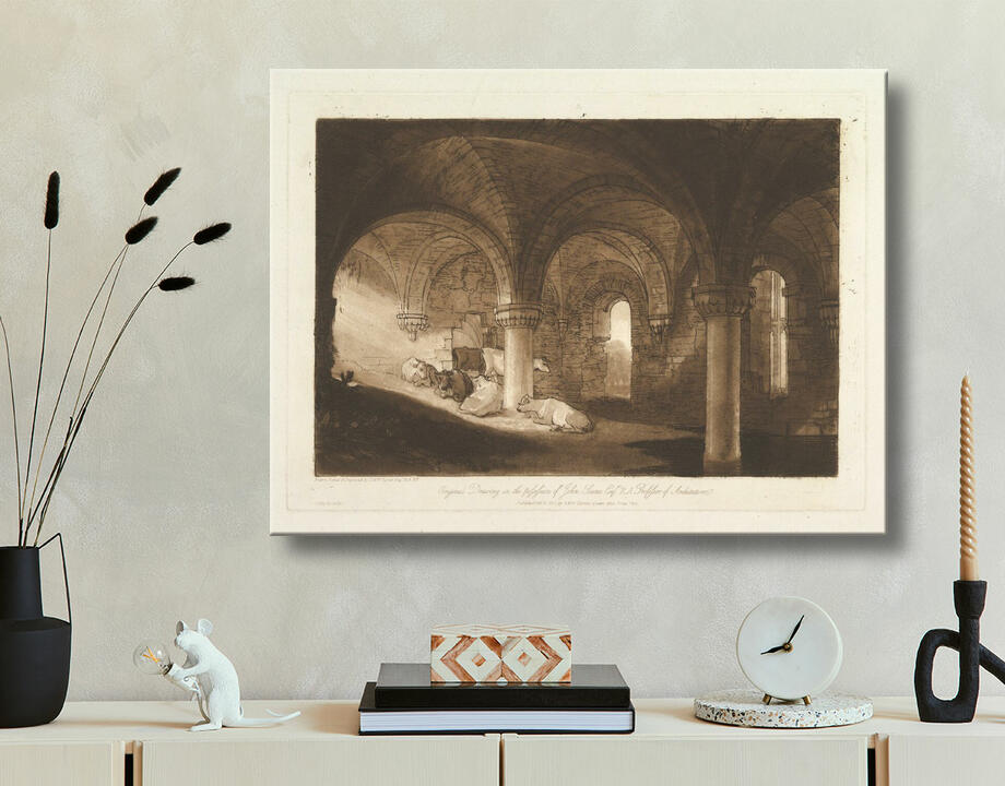 Joseph Mallord William Turner : Crypte de l'abbaye de Kirkstall (Liber Studiorum, partie VIII, planche 39)