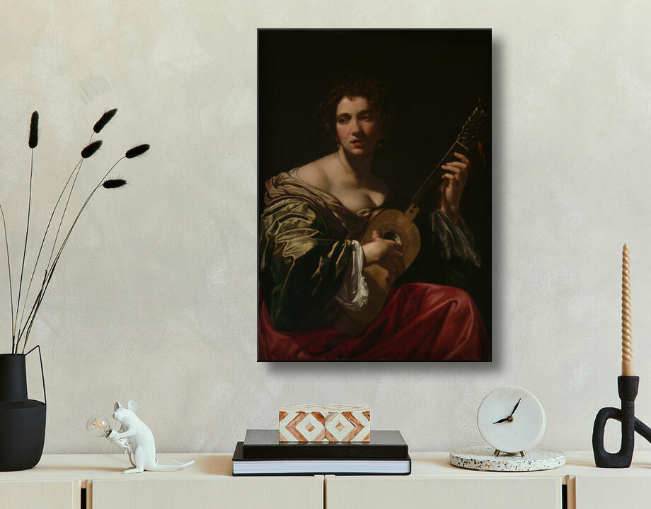 Simon Vouet : Femme jouant de la guitare