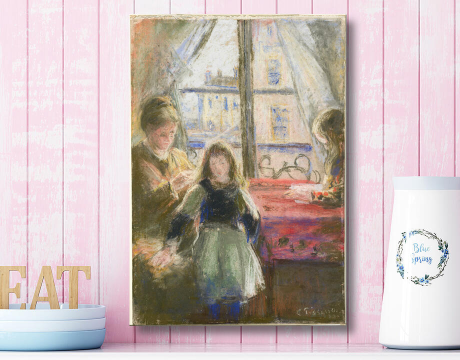 Camille Pissarro : At the Window, rue des Trois Frères