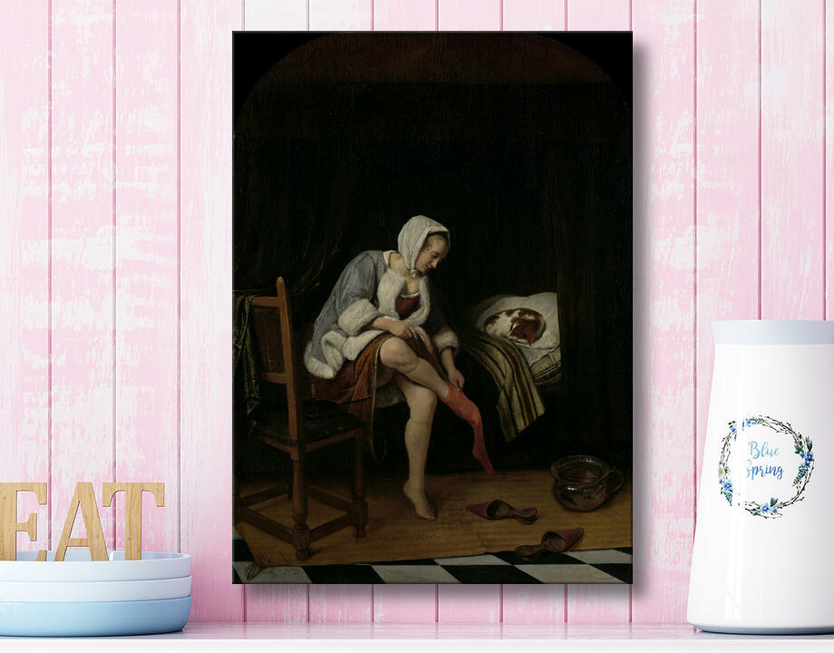 Jan Havicksz. Steen : Femme à sa toilette