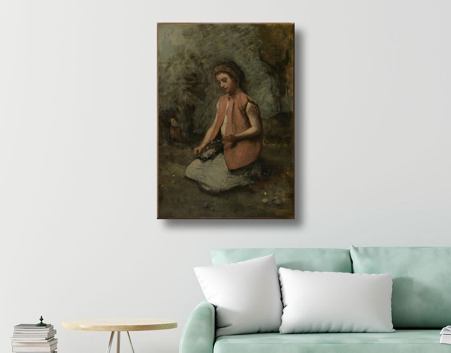 Camille Corot : Fille tissant une guirlande