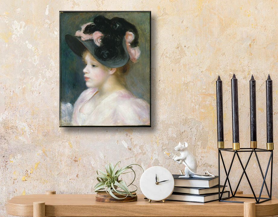 Auguste Renoir : Jeune fille au chapeau rose et noir