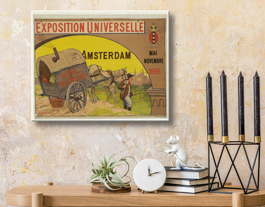 Johan Braakensiek : Affiche pour l'Exposition universelle de l'hôtellerie et de l'industrie du voyage à Amsterdam, 1895