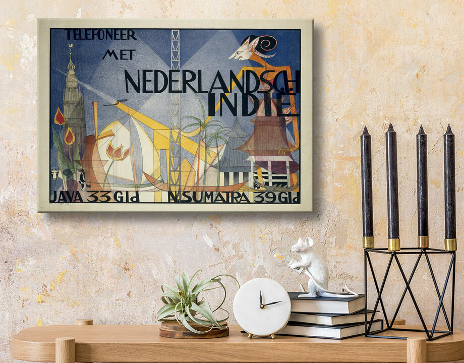 Leo Visser : Poster Téléphone avec les Indes Orientales Néerlandaises