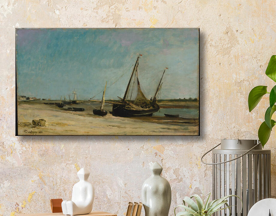 Charles-François Daubigny : Bateaux sur le littoral à Étaples