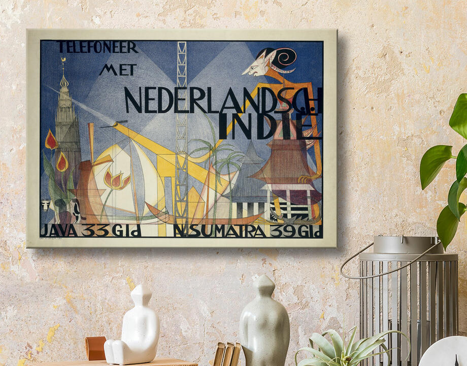 Leo Visser : Poster Téléphone avec les Indes Orientales Néerlandaises