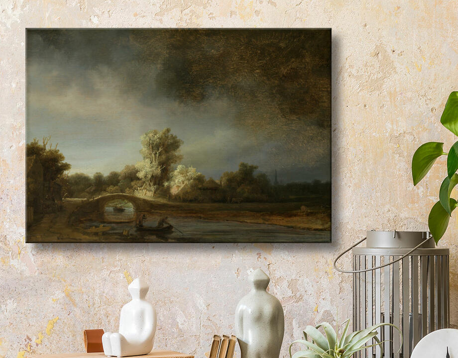 Rembrandt van Rijn : Paysage avec un pont de pierre