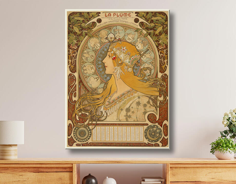 Alphonse Marie Mucha : Zodiaque (la plume)