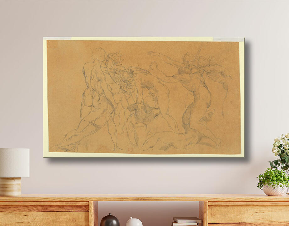 Eugène Delacroix : Scène de bataille avec un prisonnier lié, d