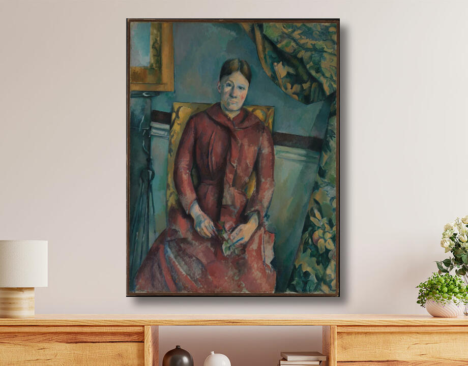 Paul Cézanne : Madame Cézanne (Hortense Fiquet, 1850-1922) en robe rouge