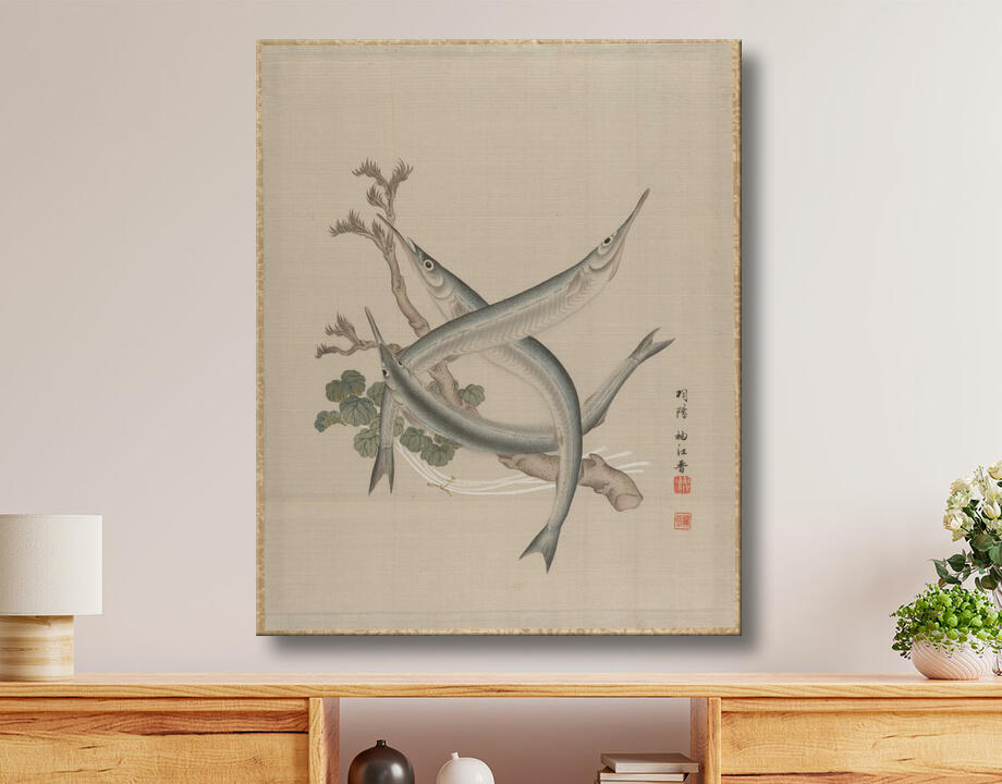 Seki Shūkō : Trois poissons et une branche