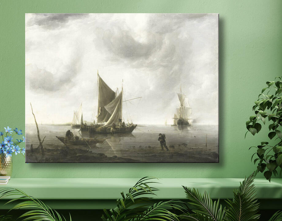 Jan van de Cappelle : Navires à l'ancre sur une mer calme