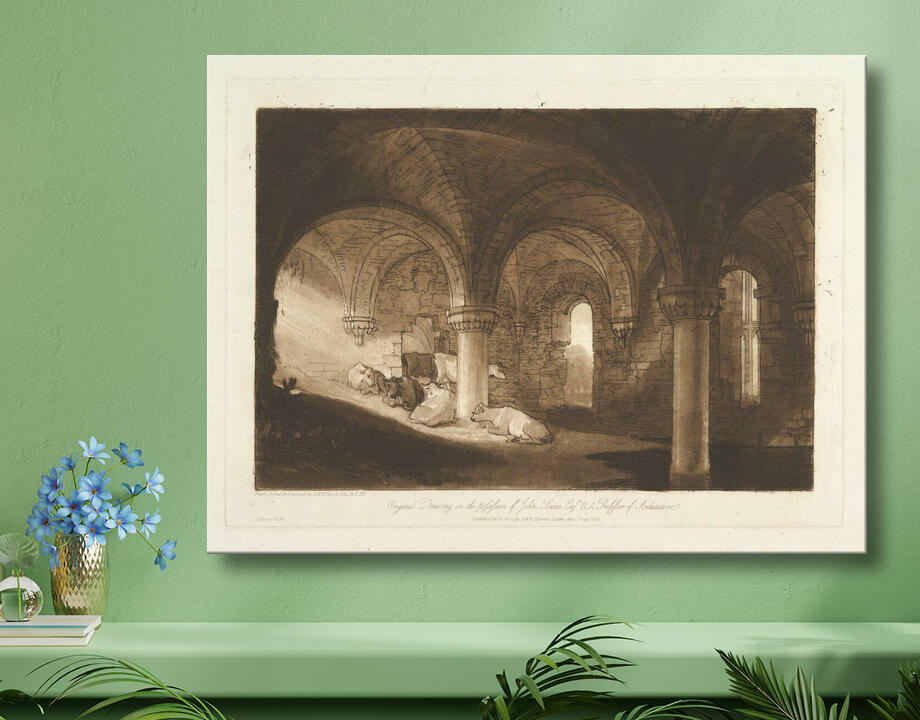 Joseph Mallord William Turner : Crypte de l'abbaye de Kirkstall (Liber Studiorum, partie VIII, planche 39)