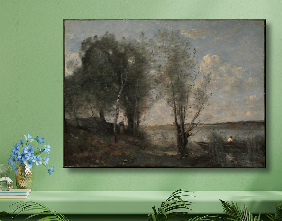 Camille Corot : Batelier parmi les roseaux